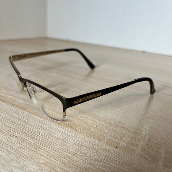 Jimmy Choo 58 FZ6 Eyeglasses Brown Gold Frames Only Metal Half Rim 54-16-135 main image 7